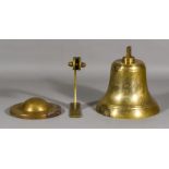 A Brass Ship's Bell and Bracket - "Brigantine T.S Zebu 1938", 7ins high Note: Class B, Brigantine