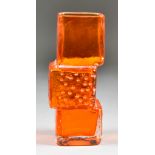 Geoffrey Baxter for Whitefriars Glass - 'Drunken Bricklayer' Vase, Circa 1969-74, in Tangerine,
