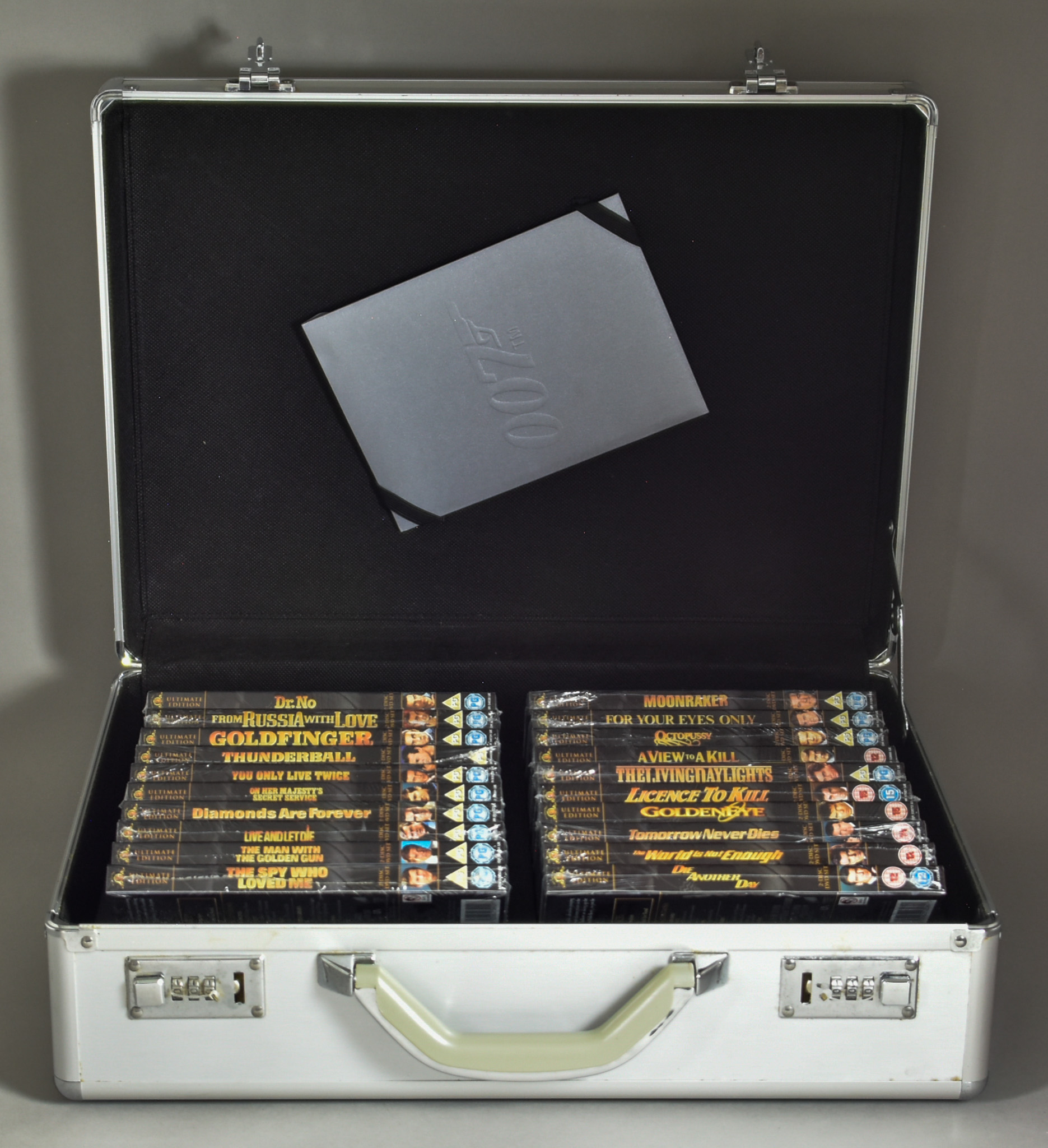 A James Bond Ultimate Edition DVD Set, comprising twenty DVDs presented in attache case, 18ins x13.
