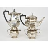 A George V Silver Octagonal Four-Piece Tea Service by Alexander Clark & Co. Ltd, Sheffield 1929,