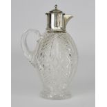 An Edward VII Silver Mounted and Cut Glass Claret Jug, by Thomas Webb & Sons Ltd, Birmingham 1901,