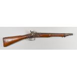 An Eastern .75 Calibre Carbine Percussion Musket, plain steel barrel, 19ins, with eastern