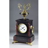 A Late 19th Century French Black Marble Cased and Gilt Metal Mounted Mantel Clock by Vincenti & Cie,