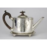 A George III Silver Oval Teapot and Stand, the teapot by Robert Hennell II, London 1786, engraved