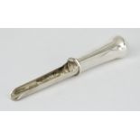 A George III Silver Apple Corer by Thomas Phipps & Edward Robinson, circa 1800, of tapering