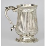 An Early George III Provincial Silver Baluster-Shaped Tankard by John Langlands I, Newcastle 1771,