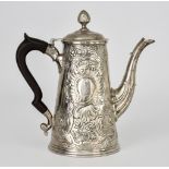 An Early 18th Century Irish Silver Coffee Pot, possibly by William Williamson, Dublin, date letter