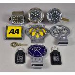 A Quantity of Car Badges, comprising - one early AA, one AA with an AA key, Sir Henry Royce