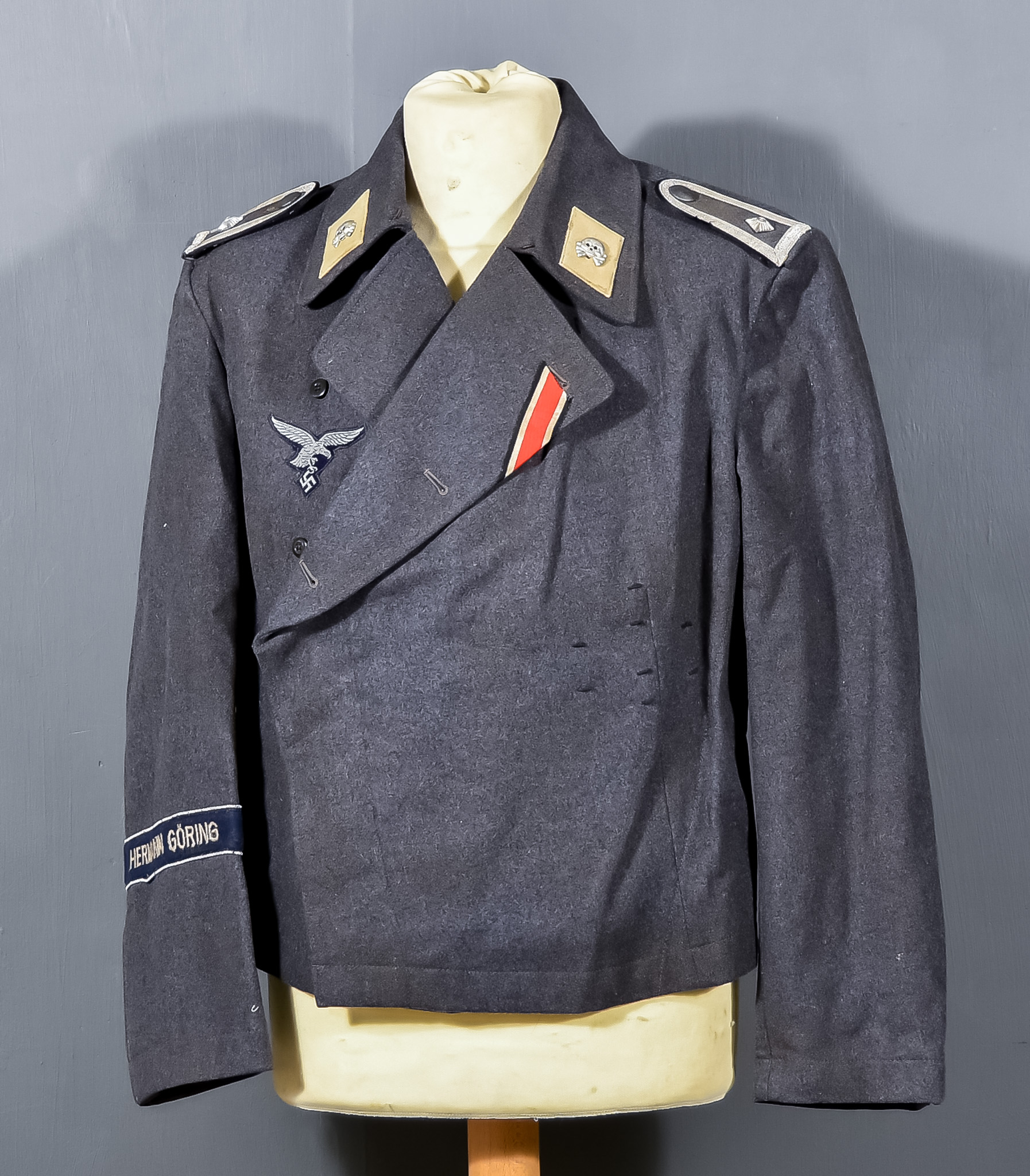 A German World War II 'Hermann Göring' Regiment Tunic, no markings or tags, fabricated from field