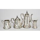 An Early Victorian Silver Four-Piece Tea and Coffee Service by William Robert Smily, London 1851, of