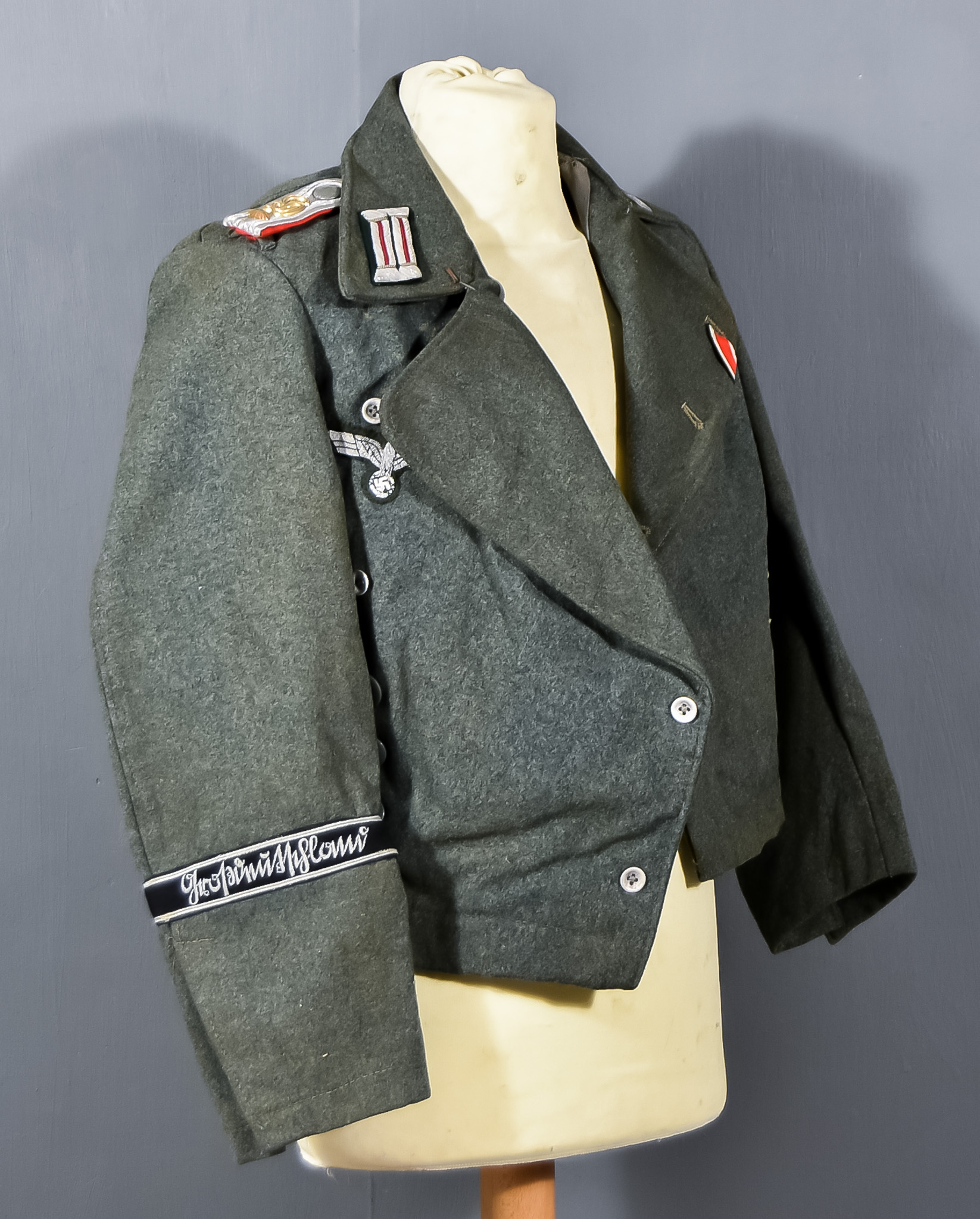 Field Tunic for Feldwebel in Panzer Regiment "Großdeutschland", no markings or labels, in green wool