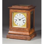 A 19th Century Satinwood Four Glass Mantel Clock by Arnold, 84 Strand, London, No.417, the 3.25ins