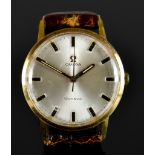 A Gentleman's Manual Wind Wristwatch, by Omega, 18ct gold case, 33mm diameter, silver dial with