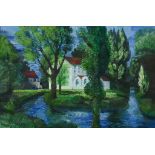 ***Henry Collins (1910-1994) - Oil painting - "View of Kelvedon Mill", signed, 23.5ins x 36ins, in