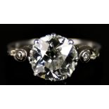 A Solitaire Diamond Ring, 20th Century, set with a centre solitaire old European cut diamond,