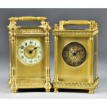 Two Late 19th/Early 20th Century French Carriage Timepieces, one with 1.75ins diameter cream