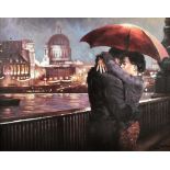 Mark Spain (born 1962) - Limited edition print in colours - "Midnight Embrace" (no.64/195), a couple