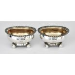 A Pair of George IV Provincial Silver Oval Salts by Thomas Wheatley, Newcastle, possibly 1828,