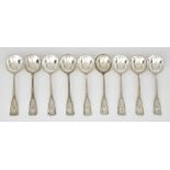 A Set of Nine Early 20th Century Silver St Dunstan's Pattern Soup Spoons by Tiffany & Co., the