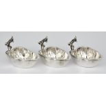 Three George III Silver Leaf Pattern Salts by Thomas Phipps & Edward Robinson, London 1806, the