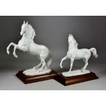 Two Kaiser Bisque Porcelain Limited Edition Figures of Horses, standing horse, 12ins wide x 10.25ins