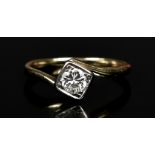 An 18ct Gold Solitaire Diamond Ring, Modern, set with a solitaire diamond, approximately .30ct, size
