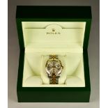 A Gentleman's Automatic Wristwatch by Rolex, Datejust Turn-O-Graph Chronometer, bi-metal case,