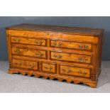 An 18th Century North Country Panelled Oak and Mahogany Banded Mule Chest, with moulded edge to top,