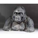 ***Frederick Thomas Daws (1878-1955) - Painted plaster bust - "Mok the Western Lowland Gorilla",