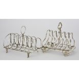 Two Silver Six Division Toast Racks, George III and Victorian, the George III makers mark