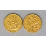 Two Edward VII Sovereigns, 1903, fine