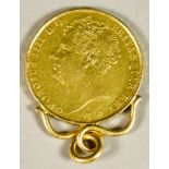 A George IV Double Sovereign, 1823, fair (mounted)