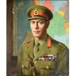 ***Henry Raeburn Dobson (1901- 1985) - Oil painting - Half-length portrait of George VI in