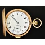 A 9ct Gold Full Hunting Cased Keyless Repeating Pocket Watch, unsigned, case 55mm diameter