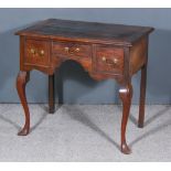 A George II Mahogany Lowboy, fitted three frieze drawers above shaped apron on cabriole legs with