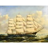 Tom J. Campell (19th/20th Century School) - Oil painting - "SS Whitenorth (?) off Naples" - three-