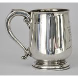 A George V Silver Tankard, by Adie Brothers Ltd, Birmingham 1930, of plain form with scroll handle