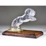 Rene Lalique (1860-1945) - "Cinque Cheveaux" - a clear and frosted glass car mascot, No.1122, 5.