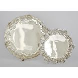 A George V Silver Circular Salver and a Waiter, the salver by Joseph Rodgers & Sons, Sheffield 1911,