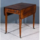 A George III Mahogany Pembroke Table, fitted one real and one dummy frieze drawer, on square tapered