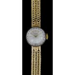 A Lady's Manual Wind Cocktail Watch, by Universal, 9ct gold case 16mm diameter, with integral 9ct