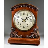 An Early 20th Century German Mahogany Cased Mantle Clock, by Winterhalder & Hofmeier, the six inch