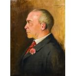***John Dalzell Kenworthy (1858-1954) - Oil painting - Half length portrait of a gentleman in a