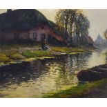 T. V. Heineman (Late 19th/Early 20th Century) - Oil painting - "Loidschedam", signed, canvas 20ins x