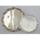 A George V Silver Circular Salver and a Late Victorian Waiter, the salver by William Suckling Ltd.