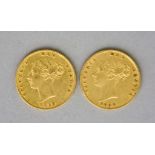 Two Victoria Young Head Half Sovereigns, 1859 and 1860, fine