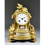 A 19th Century French Gilt Metal and Porcelain Mounted Mantel Clock, by Henry Marc of Paris, No.