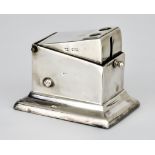 An Early 20th Century Silver Table Cigar Cutter by I W R, London, hallmarks rubbed, of rectangular