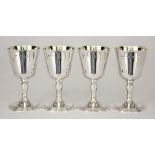 A Set of Four Elizabeth II Silver and Silver Gilt Goblets, by Roberts & Dore Ltd. London 1974, on