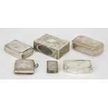 A George III Silver Rectangular Snuff Box and Mixed Silver, the snuff box by Matthew Linwood